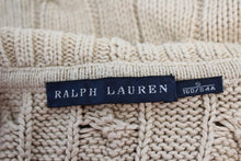 Load image into Gallery viewer, RALPH LAUREN Ladies Beige Tusssah Silk Cable Knit Open Vest Cardigan Size S
