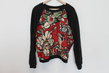 Load image into Gallery viewer, GET CUTIE Ladies Black Cotton Frida Kahlo Wide-Fit Sweatshirt Jumper Size M
