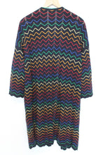 Load image into Gallery viewer, UNITED COLORS OF BENETTON Ladies Multicolour Cotton Zig-Zag Long Cardigan Size L
