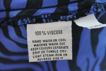 Load image into Gallery viewer, GHOST Ladies Black &amp; Blue Zebra Print Straight Midi Skirt Size M
