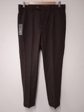 Load image into Gallery viewer, M&amp;S Men&#39;s Brown Wool Blend Flat Front Tailored Fit Trousers Size W34 L31 NEW
