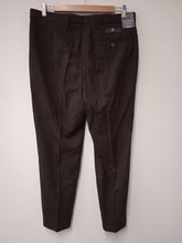 Load image into Gallery viewer, M&amp;S Men&#39;s Brown Wool Blend Flat Front Tailored Fit Trousers Size W34 L31 NEW
