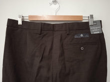 Load image into Gallery viewer, M&amp;S Men&#39;s Brown Wool Blend Flat Front Tailored Fit Trousers Size W34 L31 NEW
