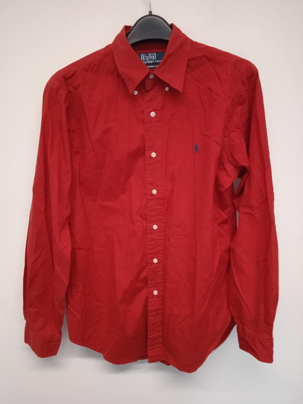 POLO RALPH LAUREN Men's Red Cotton Long Sleeve Button-Up Classic Shirt Size M