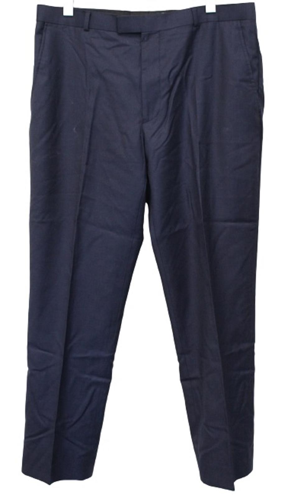 AUSTIN REED Men's Navy Blue Zip Fly Pure Wool Suit Trousers Size 36S W36 L29