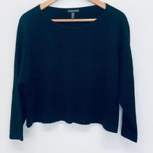 Load image into Gallery viewer, EILEEN FISHER Black Ladies Merino Wool Long Sleeve Pullover Jumper Size UK M
