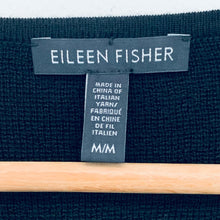 Load image into Gallery viewer, EILEEN FISHER Black Ladies Merino Wool Long Sleeve Pullover Jumper Size UK M
