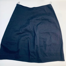 Load image into Gallery viewer, EILEEN FISHER Navy Dark Blue Ladies Formal Light Linen A-Line Skirt Size UK M
