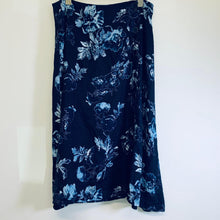 Load image into Gallery viewer, BRORA Blue Ladies Navy Dark Flower Aqua A-Line Skirt Size UK 12
