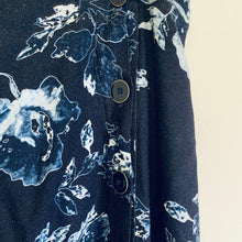 Load image into Gallery viewer, BRORA Blue Ladies Navy Dark Flower Aqua A-Line Skirt Size UK 12
