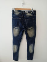 Load image into Gallery viewer, BALMAIN Ladies Blue Cotton Denim Bleached &amp; Zip Detail Jeans Size W30L31
