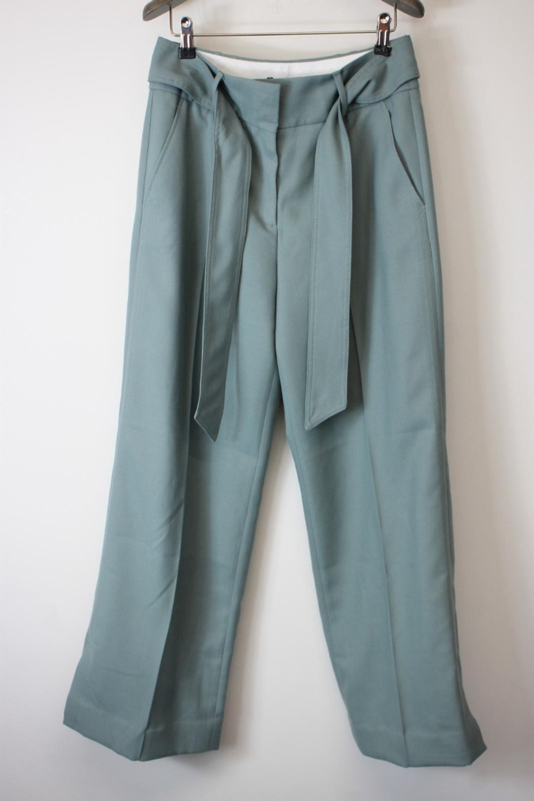 ME Ladies Green Wide Straight Leg Tailored Man Trousers EU38 UK10 BNWT