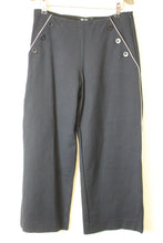 Load image into Gallery viewer, ME Ladies Dark Blue Side Stripe Wide Cropped Leg Trousers EU38 UK10
