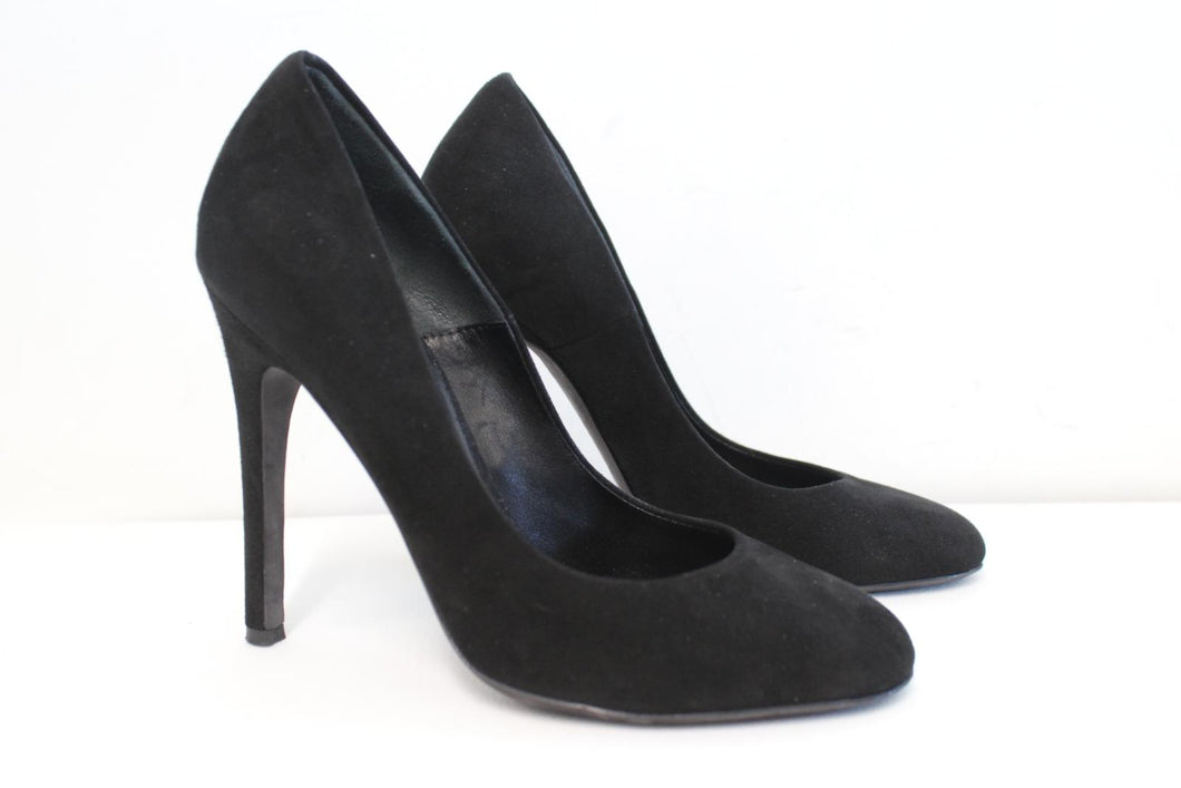 KURT GEIGER Ladies Black Suede High Heel Almond Toe Court Shoes EU35 UK2
