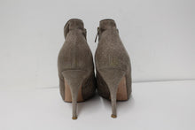 Load image into Gallery viewer, GIANVITO ROSSI Ladies Taupe Brown Perforated Suede Peep Toe Ankle Boots UK4.5
