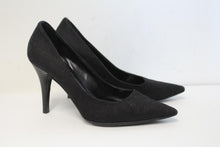 Load image into Gallery viewer, L.K.BENNETT BLACK RIBBON Ladies Black Canvas Pointed Toe Court Shoes  EU39 UK6
