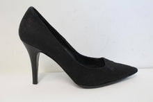 Load image into Gallery viewer, L.K.BENNETT BLACK RIBBON Ladies Black Canvas Pointed Toe Court Shoes  EU39 UK6
