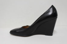 Load image into Gallery viewer, BALLY Ladies Black Leather Wedge Heel Square Toe Slip-On Shoes EU38.5 UK5.5
