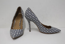 Load image into Gallery viewer, BALLY Ladies Grey &amp; White Geometric Print Pointed Toe Court Shoes EU39.5 UK6.5
