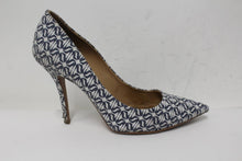 Load image into Gallery viewer, BALLY Ladies Grey &amp; White Geometric Print Pointed Toe Court Shoes EU39.5 UK6.5
