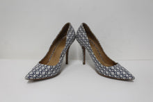 Load image into Gallery viewer, BALLY Ladies Grey &amp; White Geometric Print Pointed Toe Court Shoes EU39.5 UK6.5
