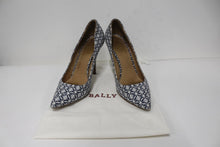 Load image into Gallery viewer, BALLY Ladies Grey &amp; White Geometric Print Pointed Toe Court Shoes EU39.5 UK6.5
