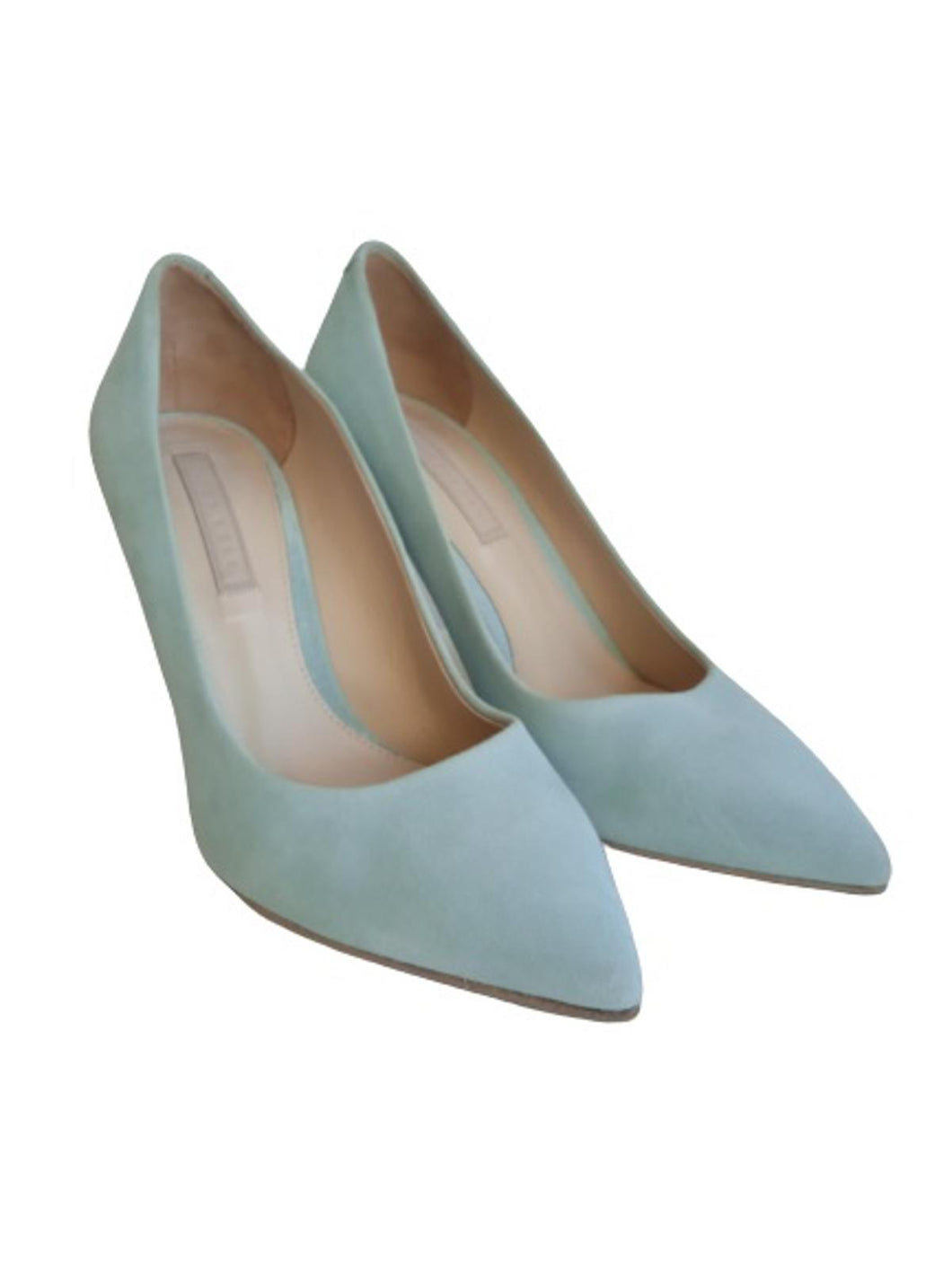 HUGO BOSS Ladies Celeste Blue Suede Pointed Court Shoes Size EU37 UK4