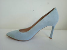 Load image into Gallery viewer, HUGO BOSS Ladies Celeste Blue Suede Pointed Court Shoes Size EU37 UK4
