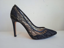 Load image into Gallery viewer, LUCY CHOI Ladies Black Sheer Floral Lace Pointed Toe Stiletto Heels EU38 UK5
