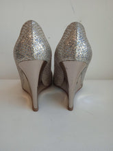 Load image into Gallery viewer, JIMMY CHOO Ladies Metallic Silver Baxen Reflective Wedge Pump Shoes EU37.5 UK4.5
