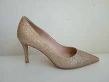 Load image into Gallery viewer, PRETTY SMALL SHOES X MIZCHI Ladies Gold Leather Glitter Pump Shoes Size UK2.5

