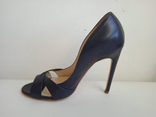 Load image into Gallery viewer, RUPERT SANDERSON Ladies Black Leather Open Toe Pump Shoes Size EU35 UK2
