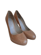 Load image into Gallery viewer, SERGIO ROSSI Ladies Brown Leather Snake Print Round Toe Pump Shows EU34.5 UK1.5
