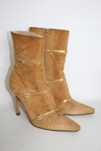 Load image into Gallery viewer, GINA Ladies Brown Suede High Heel Pointed Ankle Boots UK6 EU39
