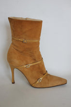 Load image into Gallery viewer, GINA Ladies Brown Suede High Heel Pointed Ankle Boots UK6 EU39
