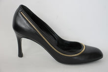 Load image into Gallery viewer, SERGIO ROSSI Ladies Black Leather Zip Detail High Heel Pumps Shoes UK4 EU37
