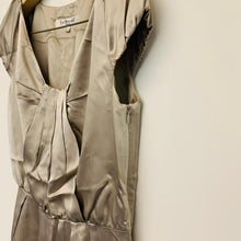Load image into Gallery viewer, L.K.BENNETT Silk Knee Length Sleeveless Scoop Neck Beige Ladies Dress UK8
