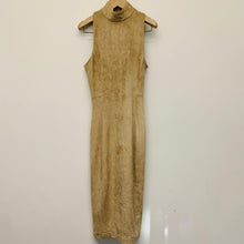 Load image into Gallery viewer, HOUSE OF CB Polyester Knee Length Sleeveless High Neck Beige Ladies Dress UKXS
