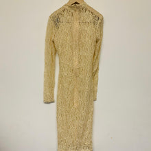 Load image into Gallery viewer, HOUSE OF CB Polyester Knee Length Long Sleeve High Neck Gold Ladies Dress UKXS
