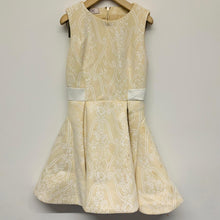 Load image into Gallery viewer, HOUSE OF CB Short Length Sleeveless Round Neck Gold White Lace Ladies Dress UKXS
