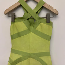 Load image into Gallery viewer, CELEB BOUTIQUE Short Length Sleeveless Halter Green Stretch Ladies Dress UKXS
