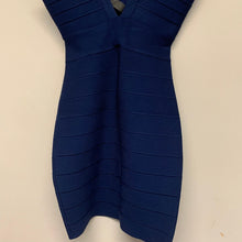Load image into Gallery viewer, CELEB BOUTIQUE Short Sleeveless Deep Scoop Navy Blue Ladies Pencil Dress UKXS
