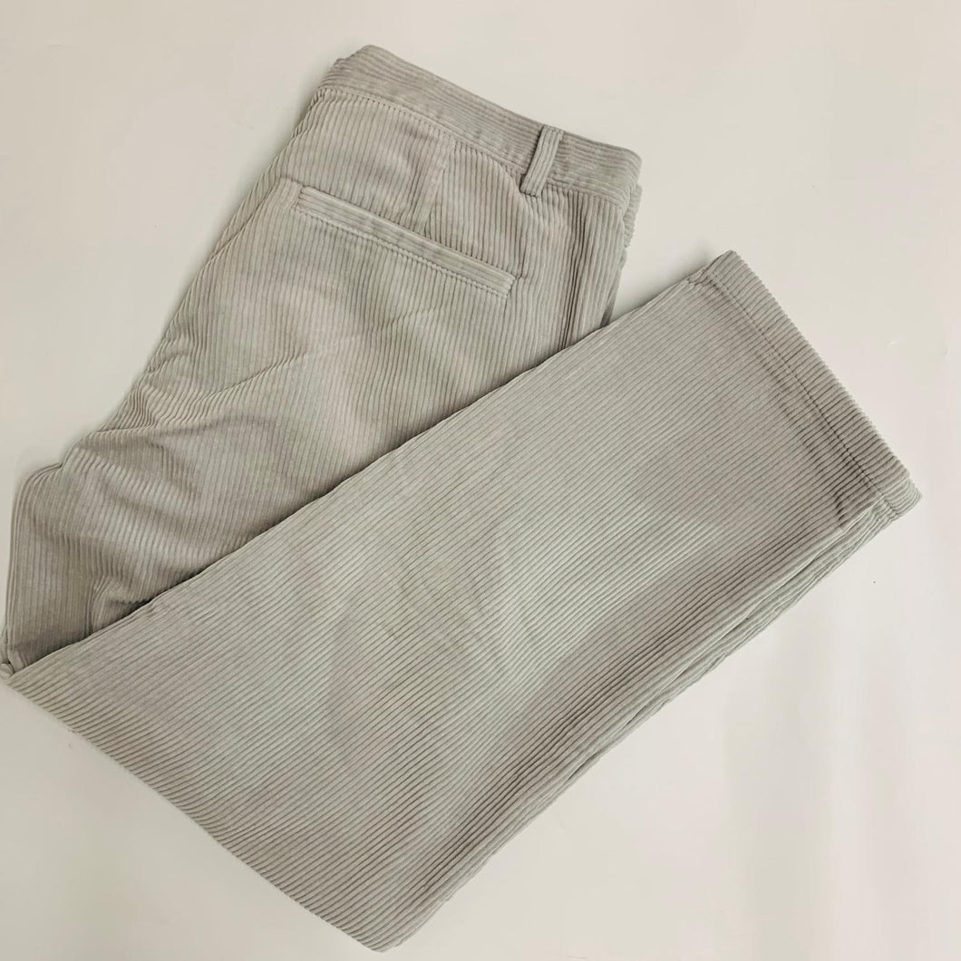 COS Light Grey Men's Corduroy Cropped Ankle Grazer Trousers W34 L27