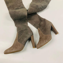Load image into Gallery viewer, STUART WEITZMAN Grey Suede Ladies Over Knee High Heel Boot Size UK9
