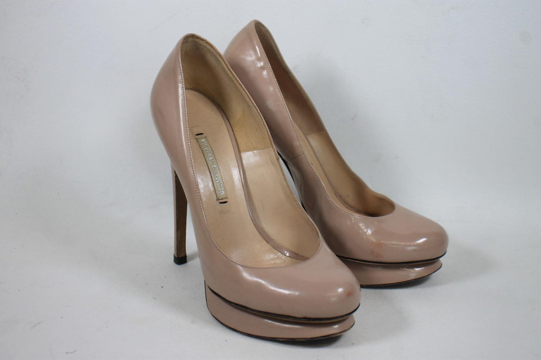 NICHOLAS KIRKWOOD Ladies Pink Patent Leather Extra High Heel Pumps Shoes UK4