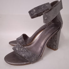 Load image into Gallery viewer, JEFFREY CAMPBELL Silver Ladies Sparkle Crystal Strappy Heels Size UK7.5

