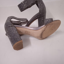 Load image into Gallery viewer, JEFFREY CAMPBELL Silver Ladies Sparkle Crystal Strappy Heels Size UK7.5
