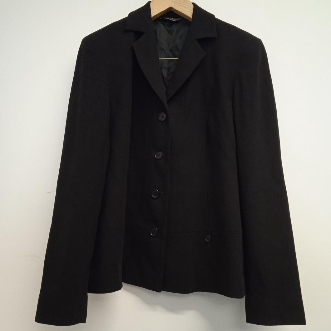 LAURA ASHLEY Black Ladies Long Sleeve Collared Basic Jacket Blazer Size UK 8