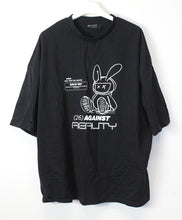 Load image into Gallery viewer, ASOS DESIGN Men&#39;s Black White Grunge Bunny Front Print Oversized T-Shirt M
