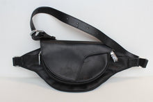 Load image into Gallery viewer, MYL BERLIN Men's Black Vegan Leather Front Pocket Belt Bag One Size 14" x 6"
